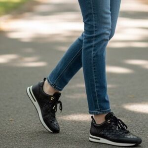 Georgie Woven Leather Trainer